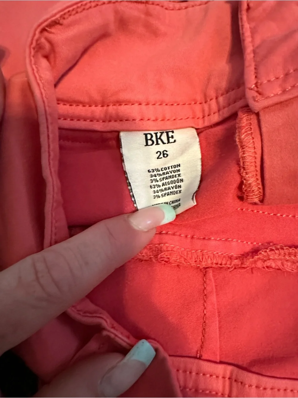 BKE Coral Pink Low Waist Casual Shorts